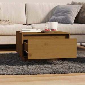 Couchtisch Honigbraun Kiefer Massivholz 55x56 cm