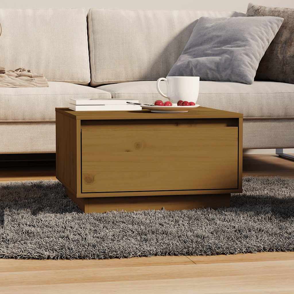 Couchtisch Honigbraun Kiefer Massivholz 55x56 cm