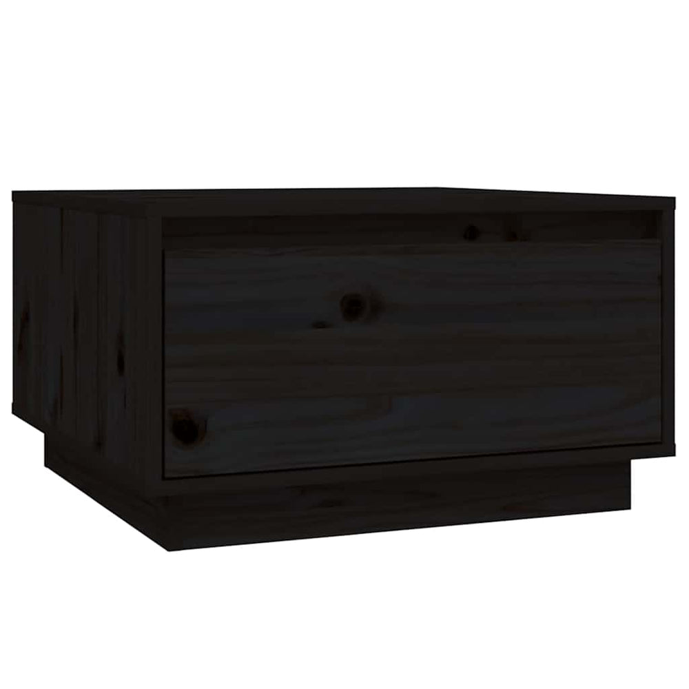 vidaXL Table basse noire 55x56x32 cm Bois de pin massif