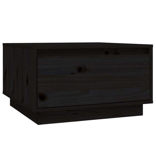 Schwarzer Couchtisch Kiefer Massivholz 55x56 cm