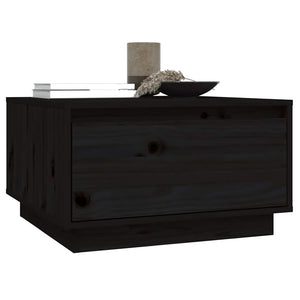 Schwarzer Couchtisch Kiefer Massivholz 55x56 cm