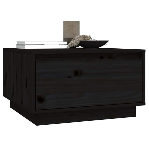 Schwarzer Couchtisch Kiefer Massivholz 55x56 cm