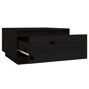 Schwarzer Couchtisch Kiefer Massivholz 55x56 cm