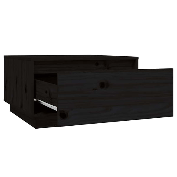 Schwarzer Couchtisch Kiefer Massivholz 55x56 cm