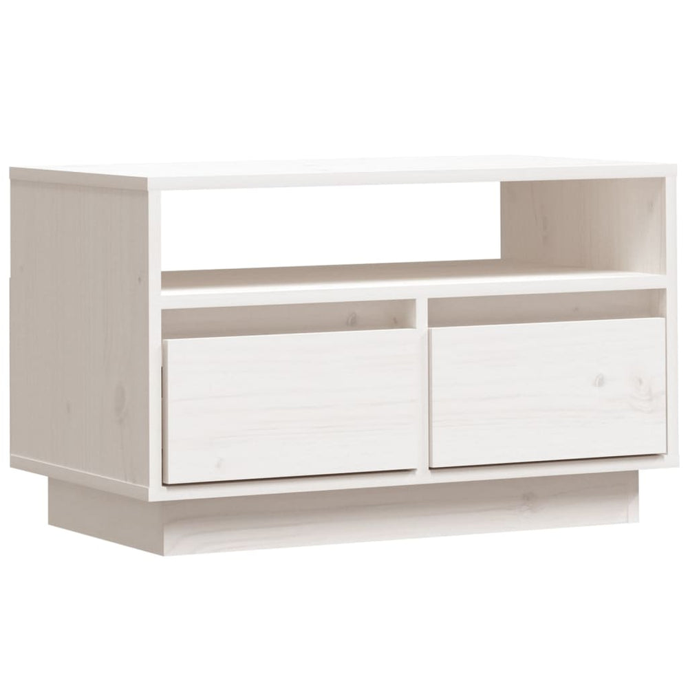 Weißer TV-Schrank Kiefer Massivholz 60 cm