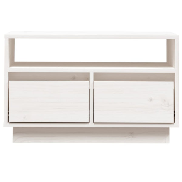 vidaXL Meuble TV blanc 60x35x37 cm Bois de pin massif