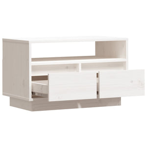 vidaXL Meuble TV blanc 60x35x37 cm Bois de pin massif