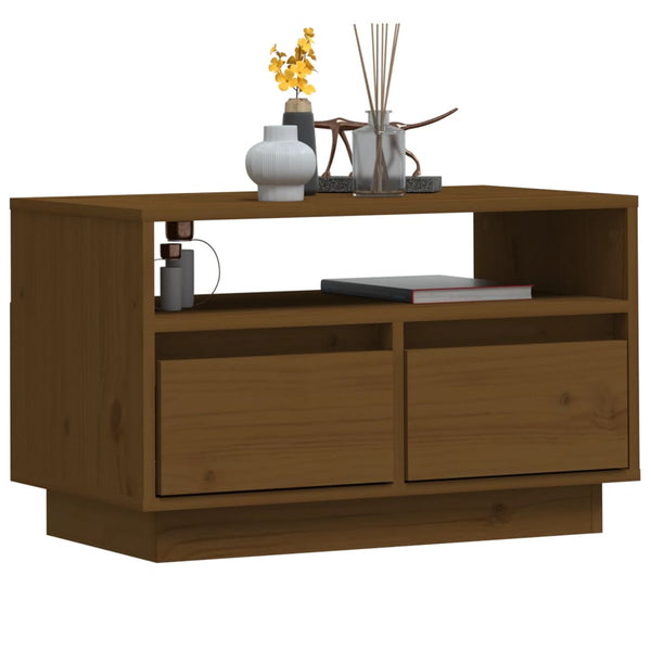 TV-Schrank Honigbraun Kiefer Massivholz 60cm