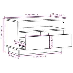 TV-Schrank Honigbraun Kiefer Massivholz 60cm
