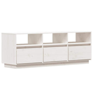 Weißer TV-Schrank 140 cm Kiefer Massivholz