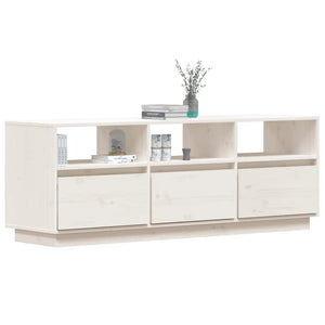 Weißer TV-Schrank 140 cm Kiefer Massivholz