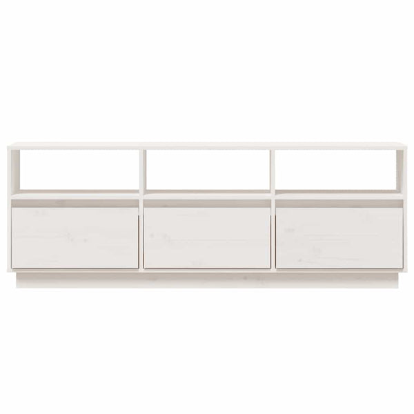 Weißer TV-Schrank 140 cm Kiefer Massivholz