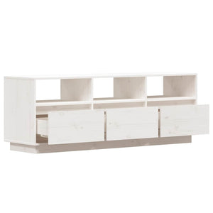 Weißer TV-Schrank 140 cm Kiefer Massivholz