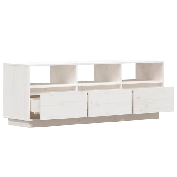 Weißer TV-Schrank 140 cm Kiefer Massivholz
