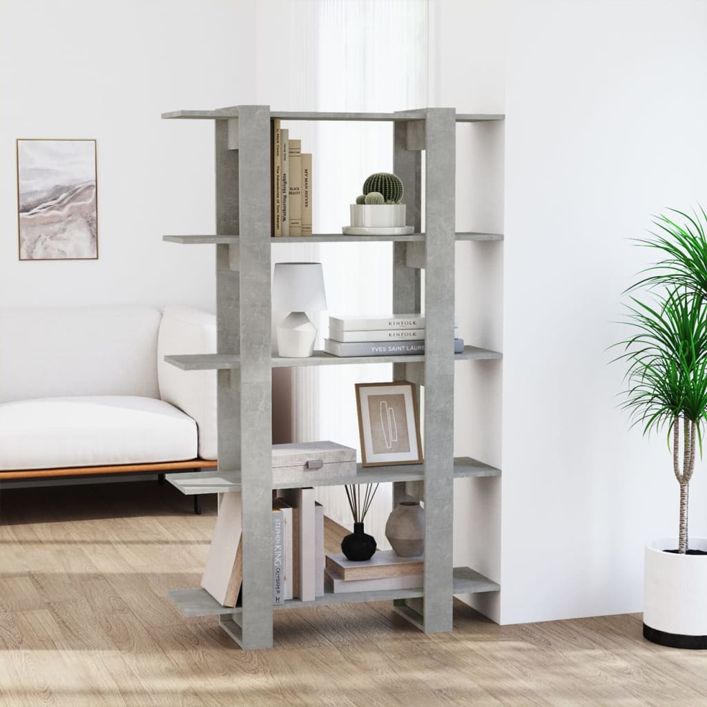 Betongraues Bücherregal / Raumteiler 100x30x160 cm