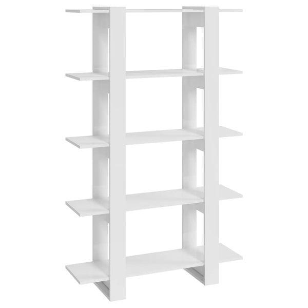 Hochglanz Bücherregal Raumteiler Weiß 100x160 cm