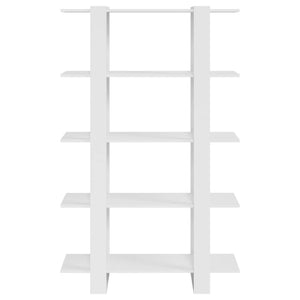 Hochglanz Bücherregal Raumteiler Weiß 100x160 cm