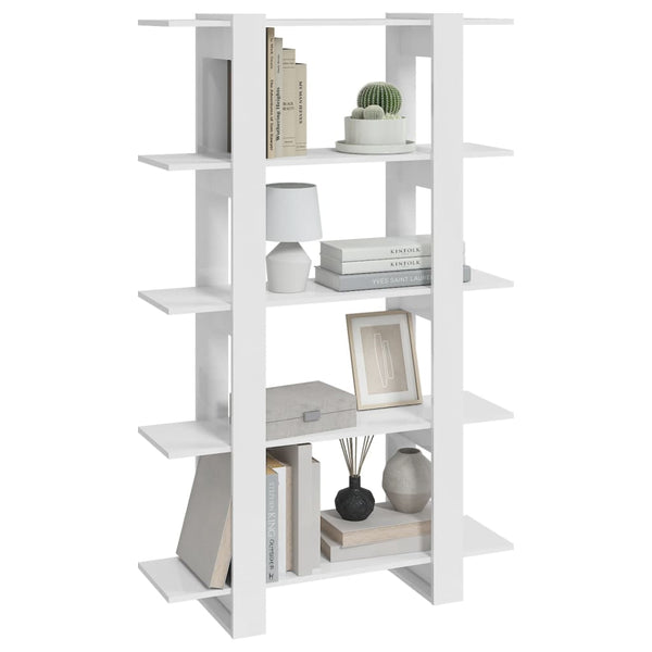 Hochglanz Bücherregal Raumteiler Weiß 100x160 cm