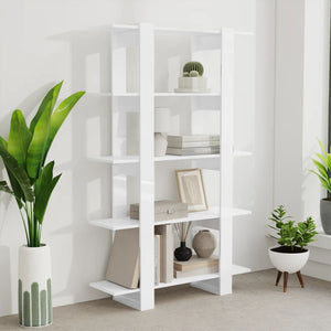 Hochglanz Bücherregal Raumteiler Weiß 100x160 cm