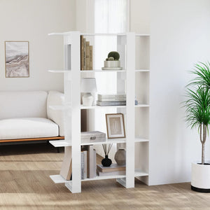 Hochglanz Bücherregal Raumteiler Weiß 100x160 cm