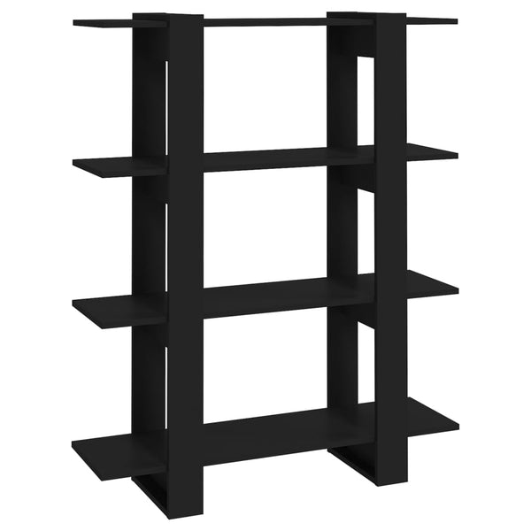 Schwarzes Bücherregal / Raumteiler 100x30x123,5 cm
