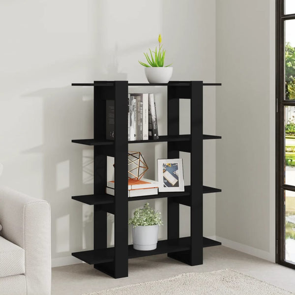 Schwarzes Bücherregal / Raumteiler 100x30x123,5 cm