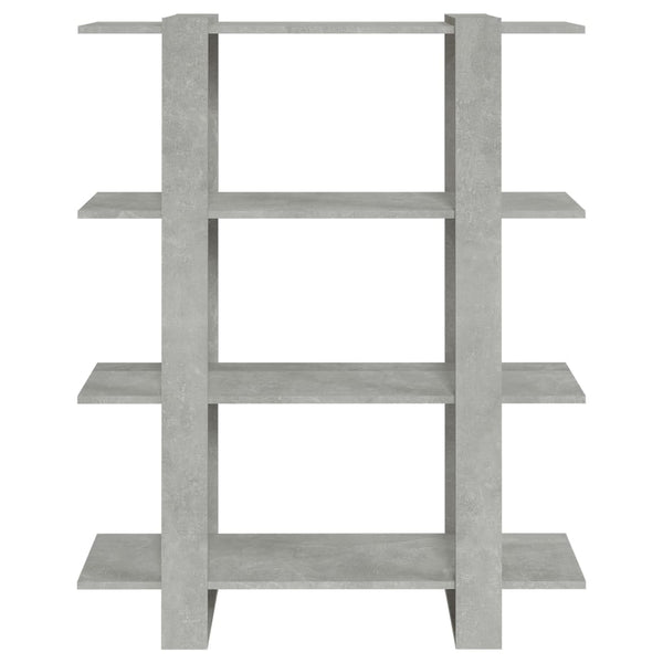 Betongraues Bücherregal / Raumteiler 100x30x123,5 cm