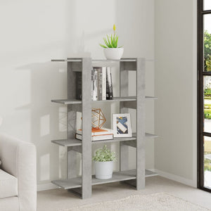 Betongraues Bücherregal / Raumteiler 100x30x123,5 cm