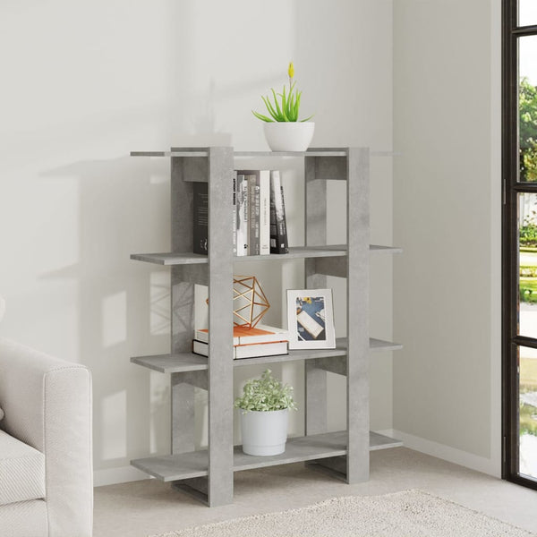 Betongraues Bücherregal / Raumteiler 100x30x123,5 cm