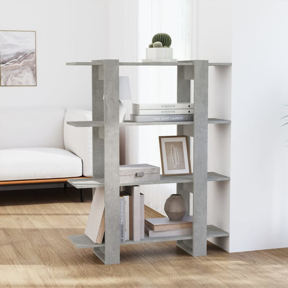 vidaXL Bibliothèque/Séparateur de pièce gris béton 100x30x123,5 cm