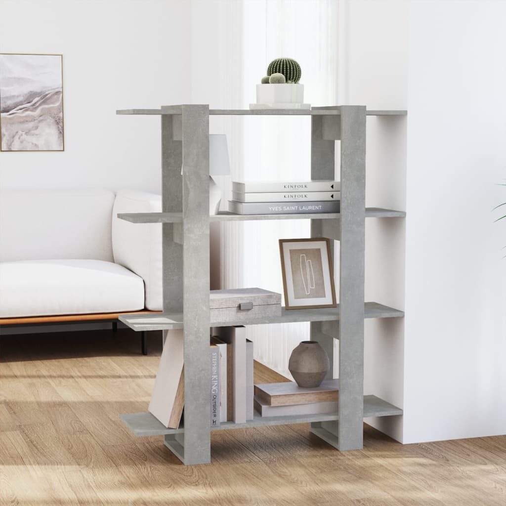 Betongraues Bücherregal / Raumteiler 100x30x123,5 cm