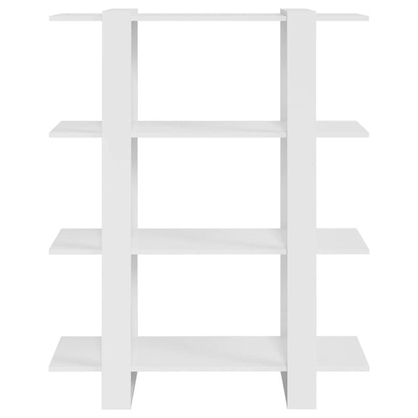 Bücherregal Hochglanz Weiß 100x30x123,5cm