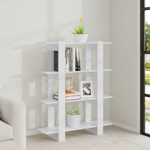 Bücherregal Hochglanz Weiß 100x30x123,5cm