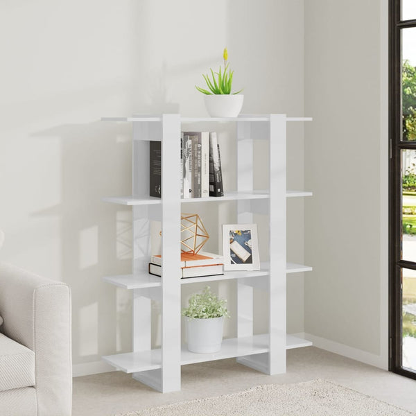 Bücherregal Hochglanz Weiß 100x30x123,5cm