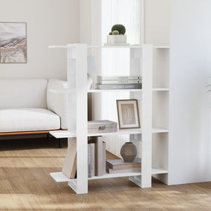 Bücherregal Hochglanz Weiß 100x30x123,5cm