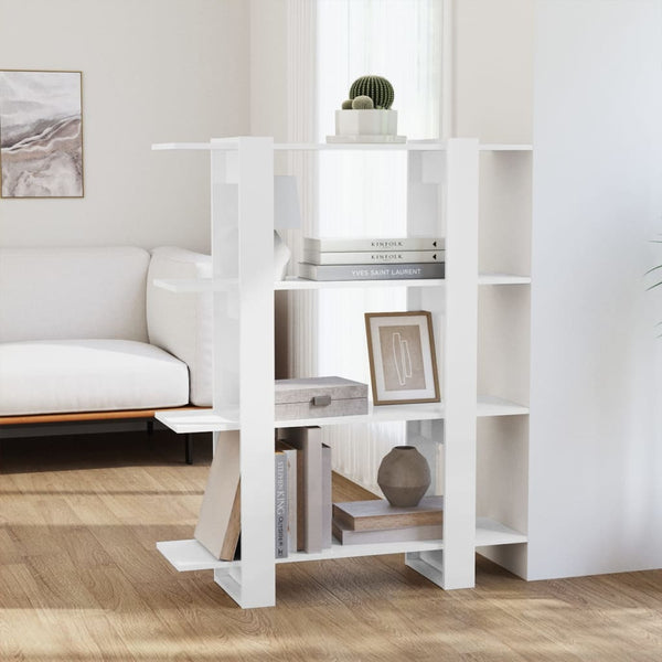 Bücherregal Hochglanz Weiß 100x30x123,5cm