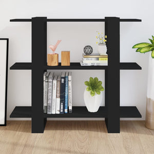 Schwarzes Bücherregal, 100x30x87 cm