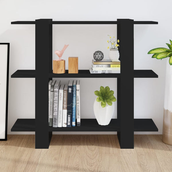 Schwarzes Bücherregal, 100x30x87 cm