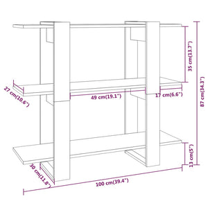 Sonoma Eiche Bücherregal Raumteiler 100x87 cm