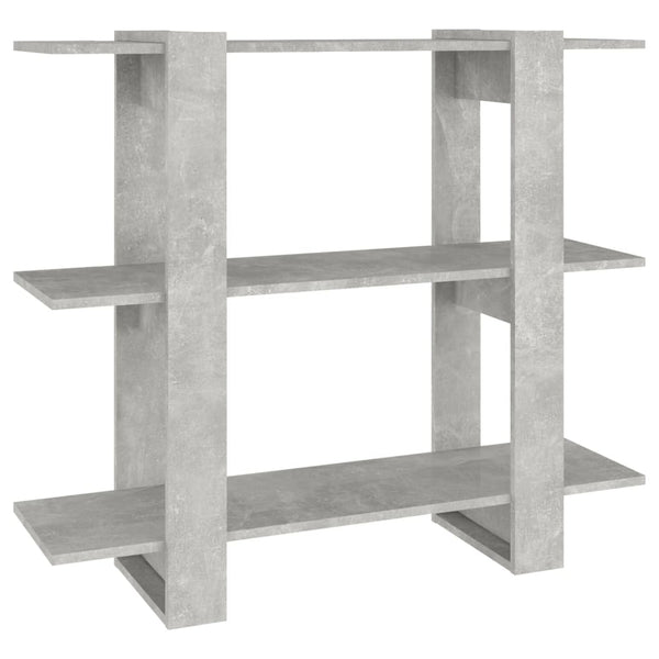 Betongraues Bücherregal / Raumteiler, 100 cm