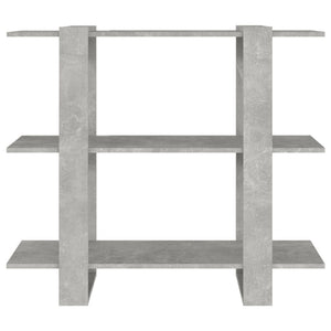 Betongraues Bücherregal / Raumteiler, 100 cm