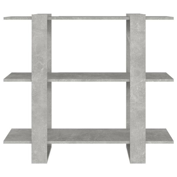 Betongraues Bücherregal / Raumteiler, 100 cm