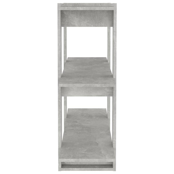 Betongraues Bücherregal / Raumteiler, 100 cm
