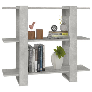 Betongraues Bücherregal / Raumteiler, 100 cm