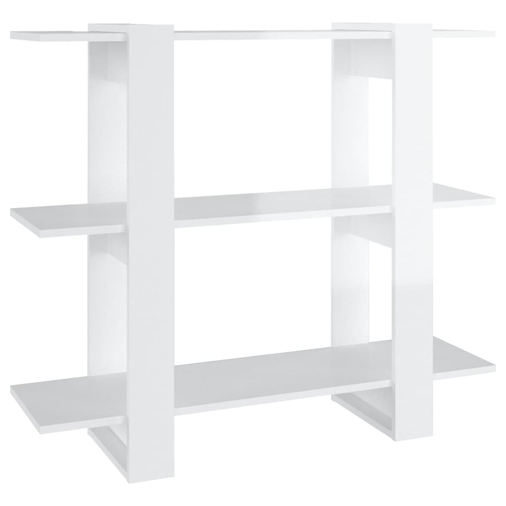 Hochglanz Bücherregal Raumteiler Weiß 100x30x87 cm