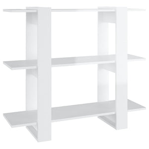 Hochglanz Bücherregal Raumteiler Weiß 100x30x87 cm