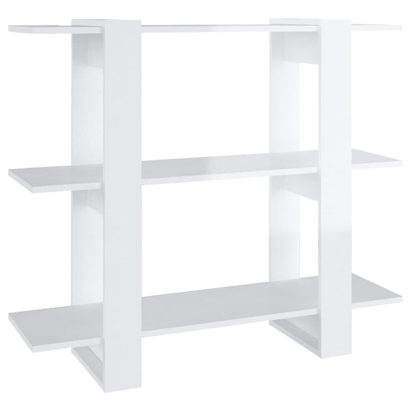 Hochglanz Bücherregal Raumteiler Weiß 100x30x87 cm