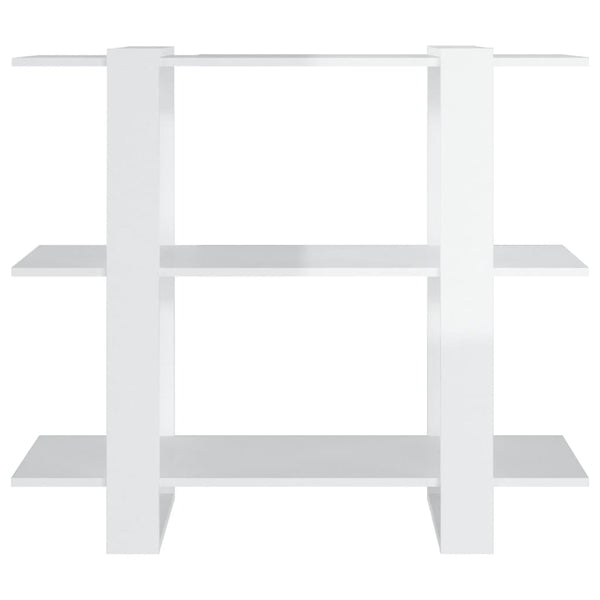 Hochglanz Bücherregal Raumteiler Weiß 100x30x87 cm