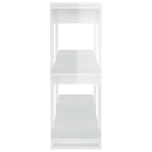 Hochglanz Bücherregal Raumteiler Weiß 100x30x87 cm