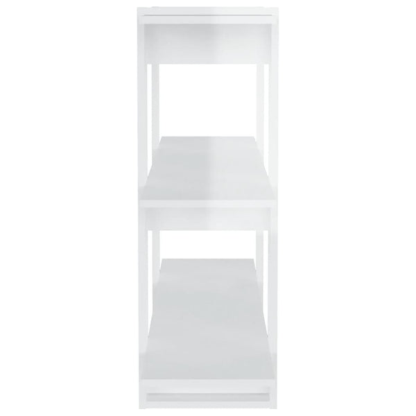 Hochglanz Bücherregal Raumteiler Weiß 100x30x87 cm